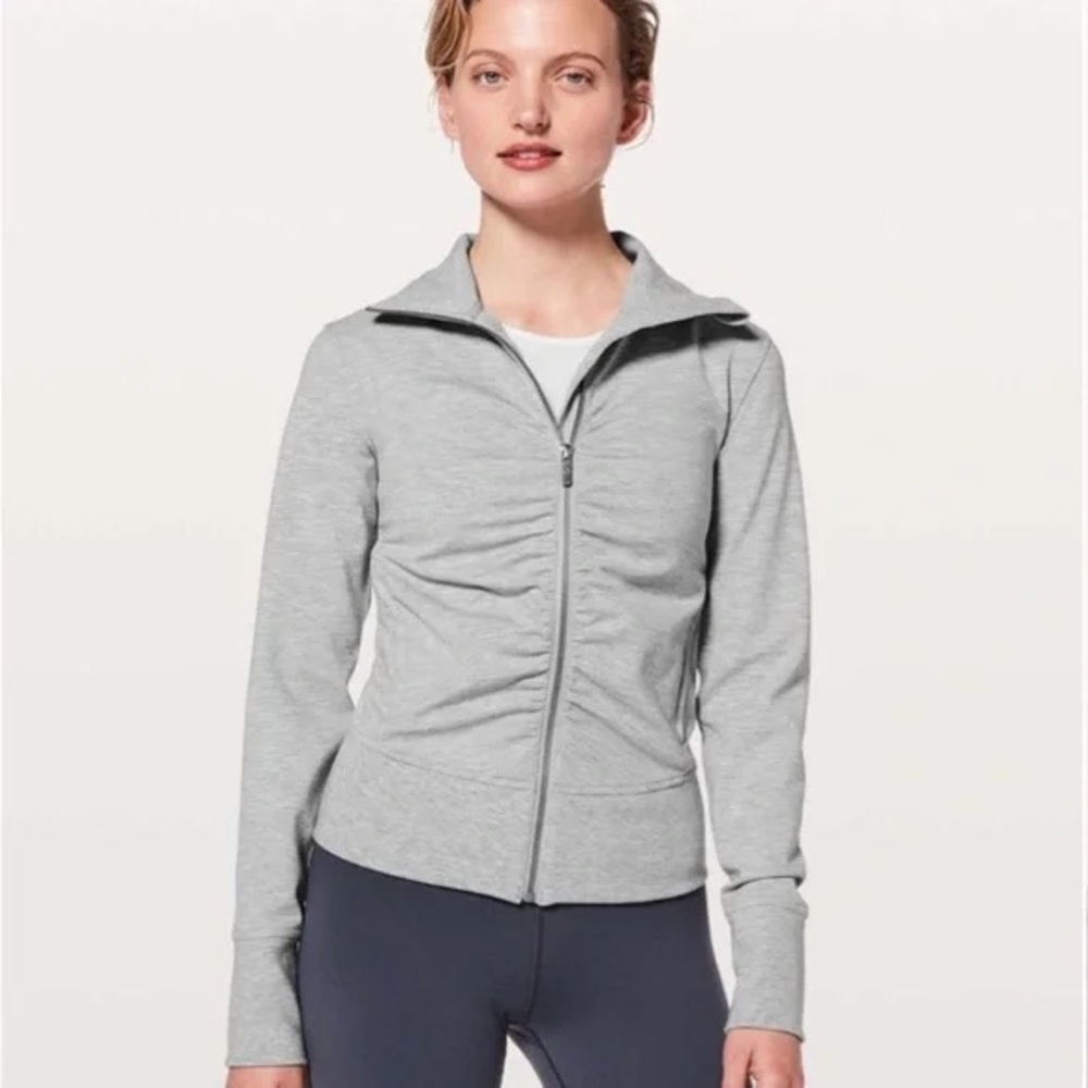 Lululemon Gather Up Jacket Heathered Power Grey / Sea Salt
